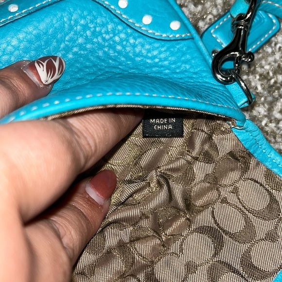 Coach Women’s Leather Buckle Flap Wristlet, Blue - Picture 13 of 16